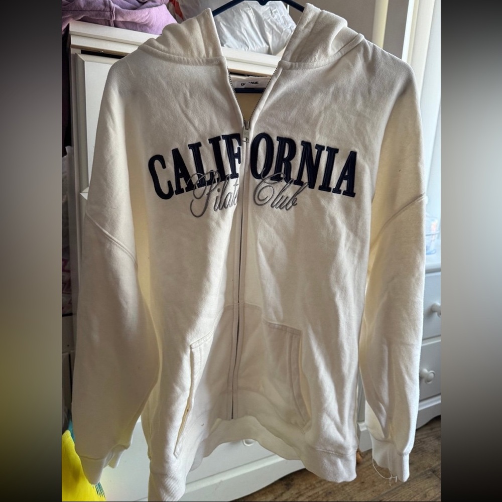 Garage White Hoodie with Black Print